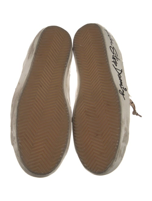Golden Goose Leather Glitter Accents Sneakers