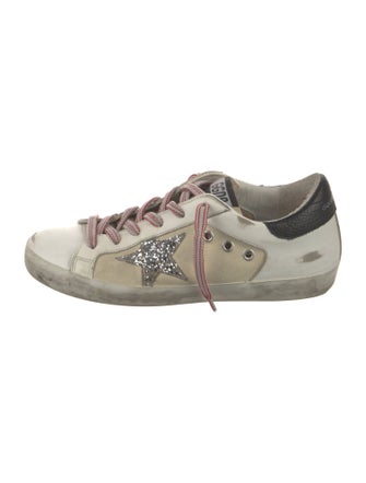 Golden Goose Leather Printed Sneakers