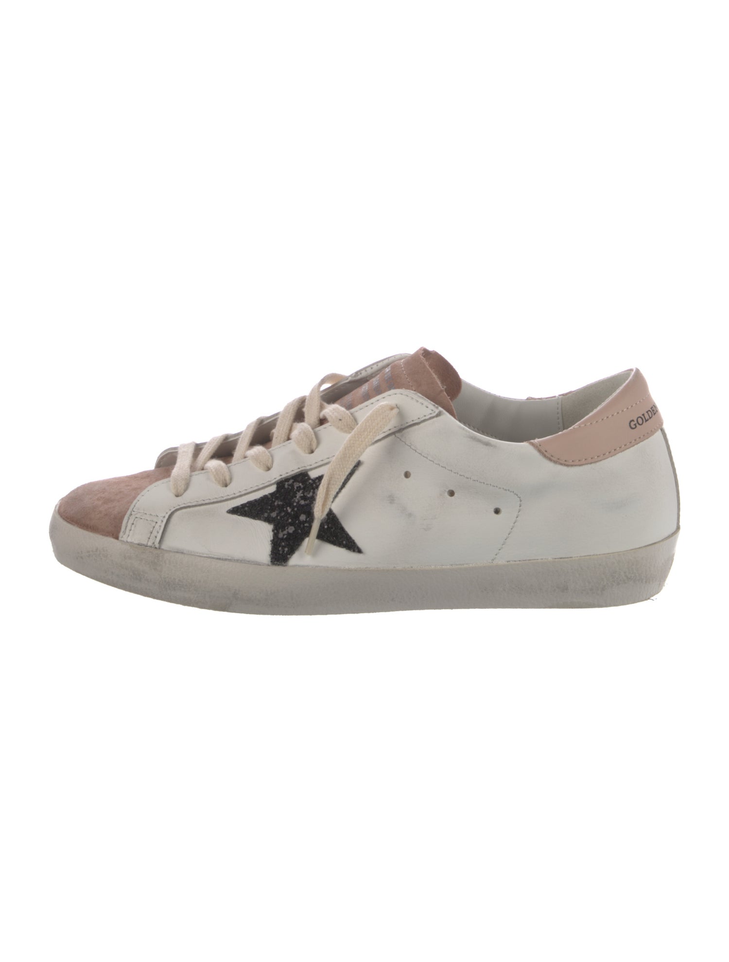Golden Goose Leather Glitter Accents Sneakers