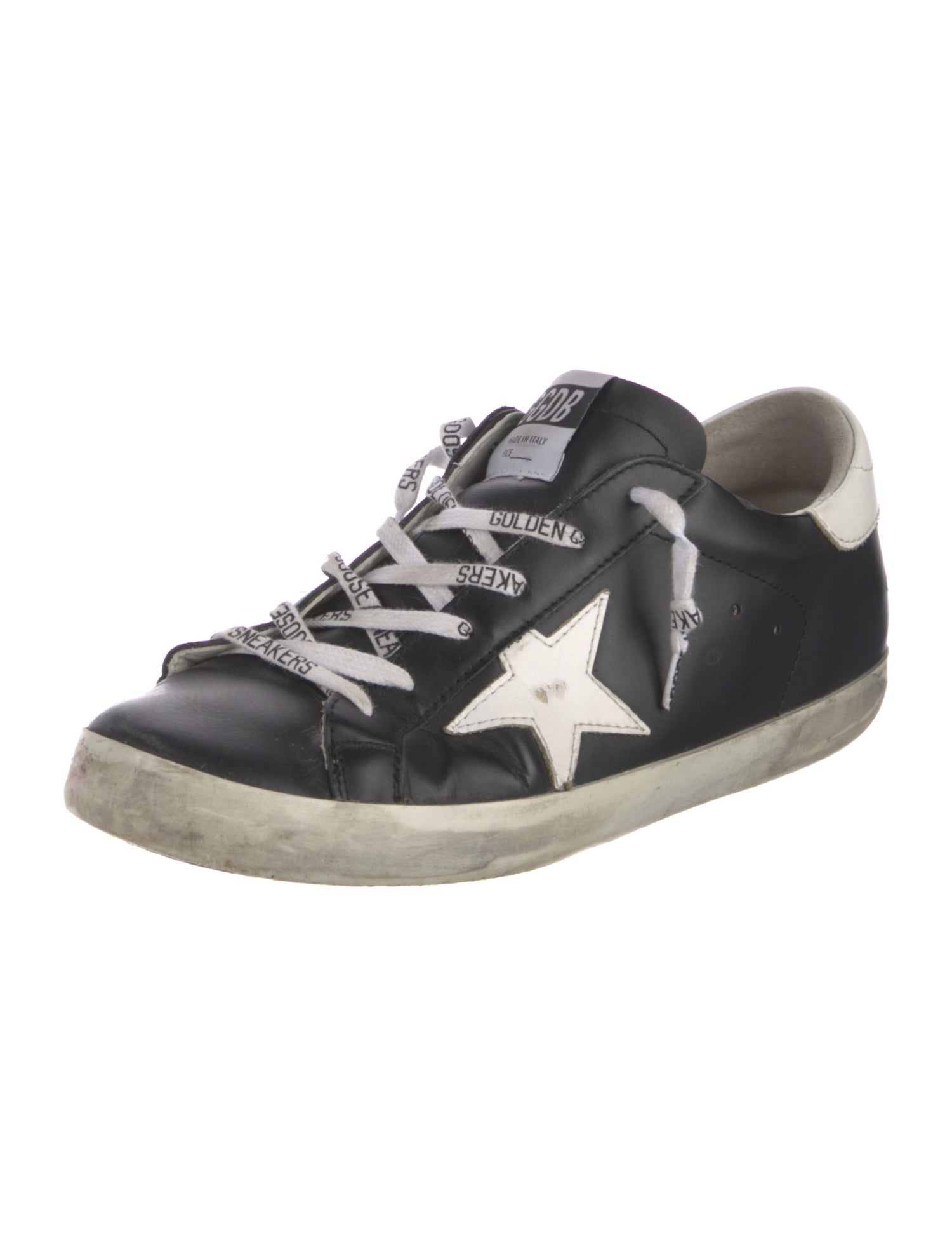 Golden Goose Leather Graphic Print Sneakers