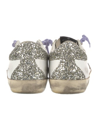 Golden Goose Leather Glitter Accents Sneakers