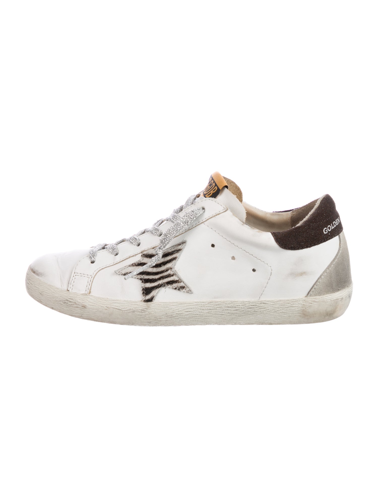 Golden Goose Leather Animal Print Sneakers