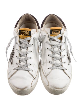 Golden Goose Leather Animal Print Sneakers