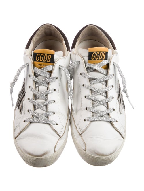 Golden Goose Leather Animal Print Sneakers