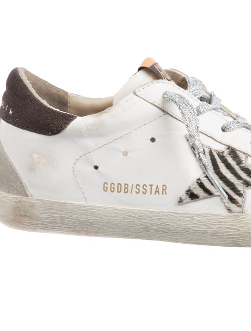 Golden Goose Leather Animal Print Sneakers