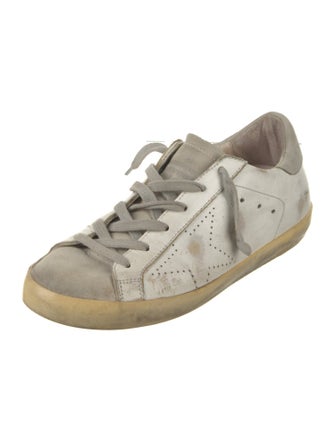 Golden Goose Leather Colorblock Pattern Sneakers