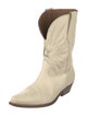 Golden Goose Leather Glitter Accents Western Boots