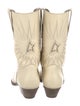 Golden Goose Leather Glitter Accents Western Boots