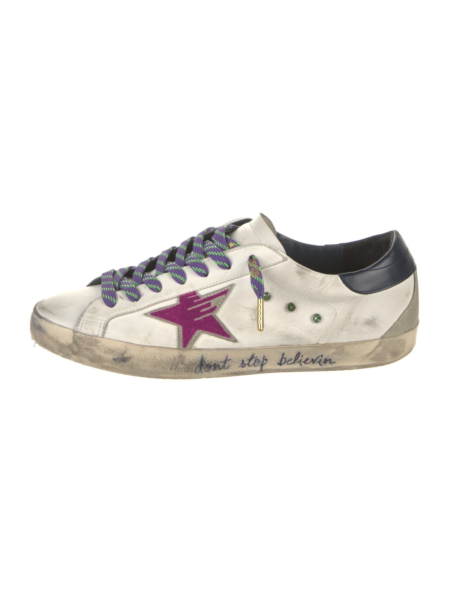 Golden Goose Leather Printed Sneakers