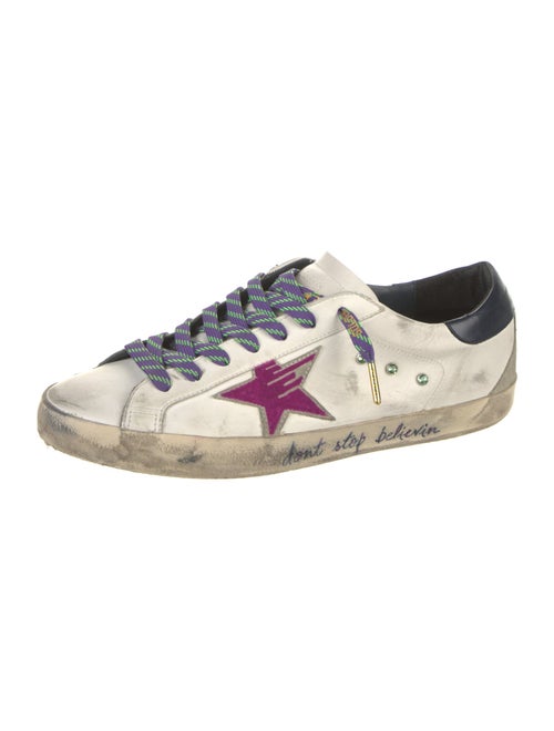 Golden Goose Leather Printed Sneakers