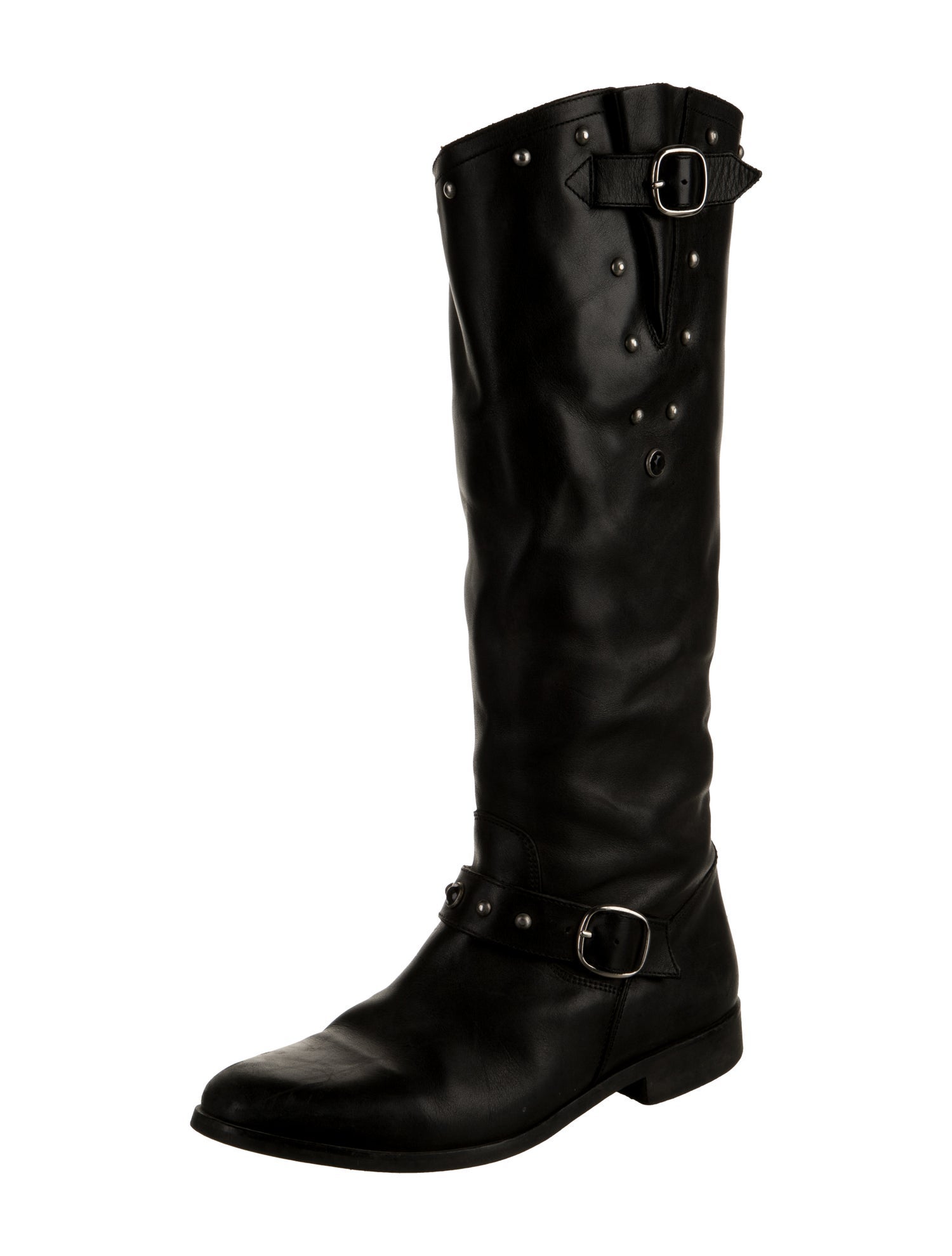 Golden Goose Leather Crystal Embellishments Riding Boots