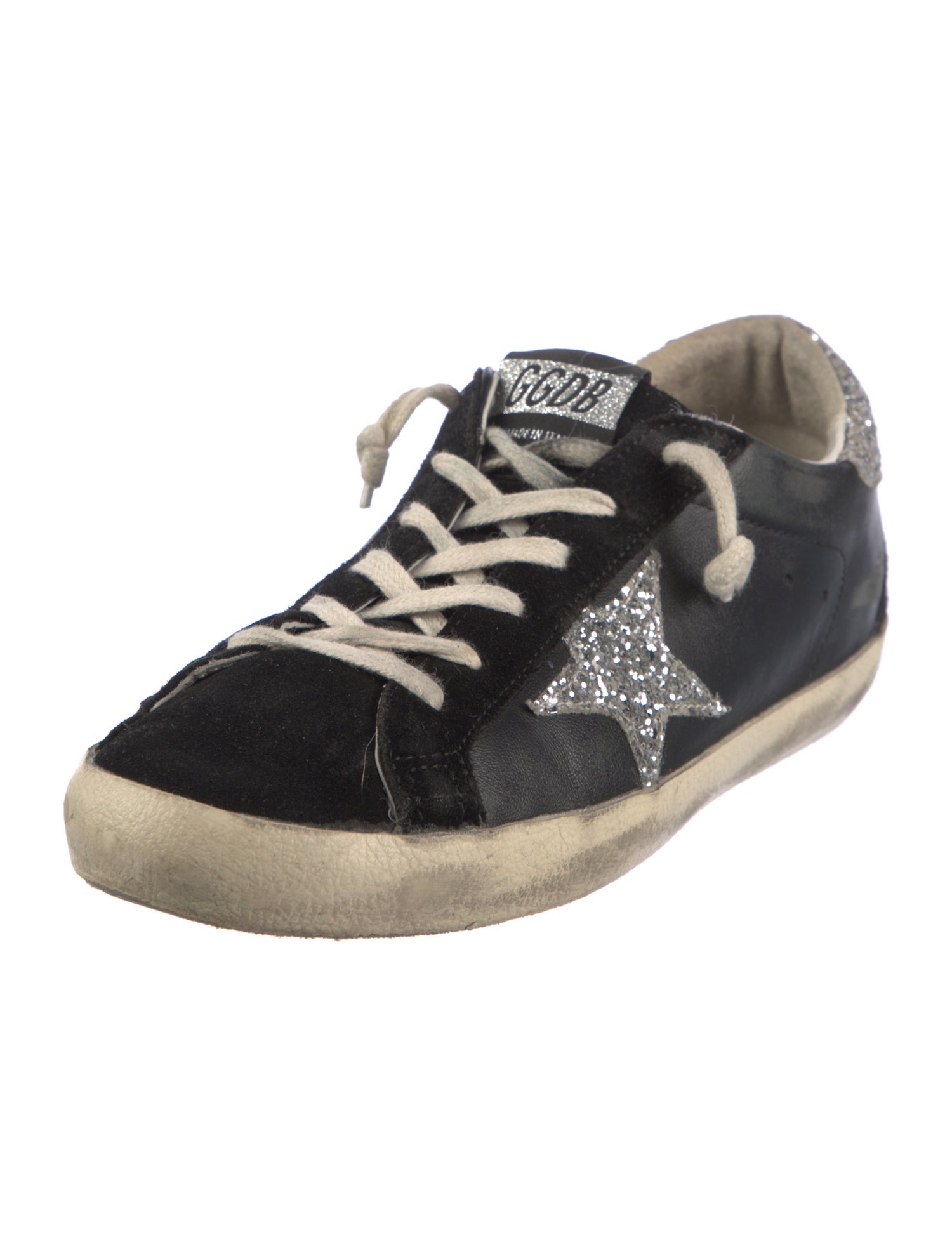 Golden Goose Leather Graphic Print Sneakers