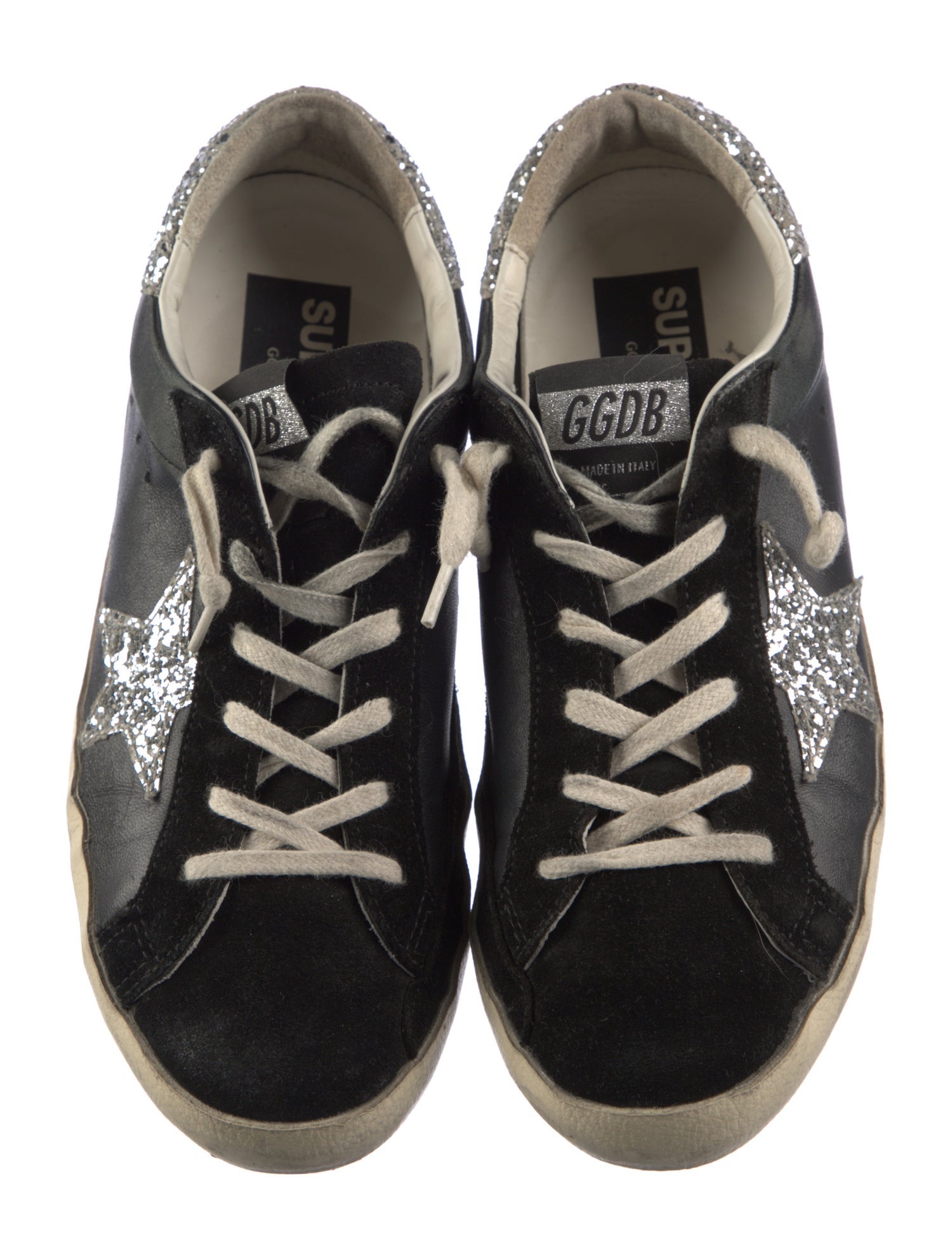 Golden Goose Leather Graphic Print Sneakers