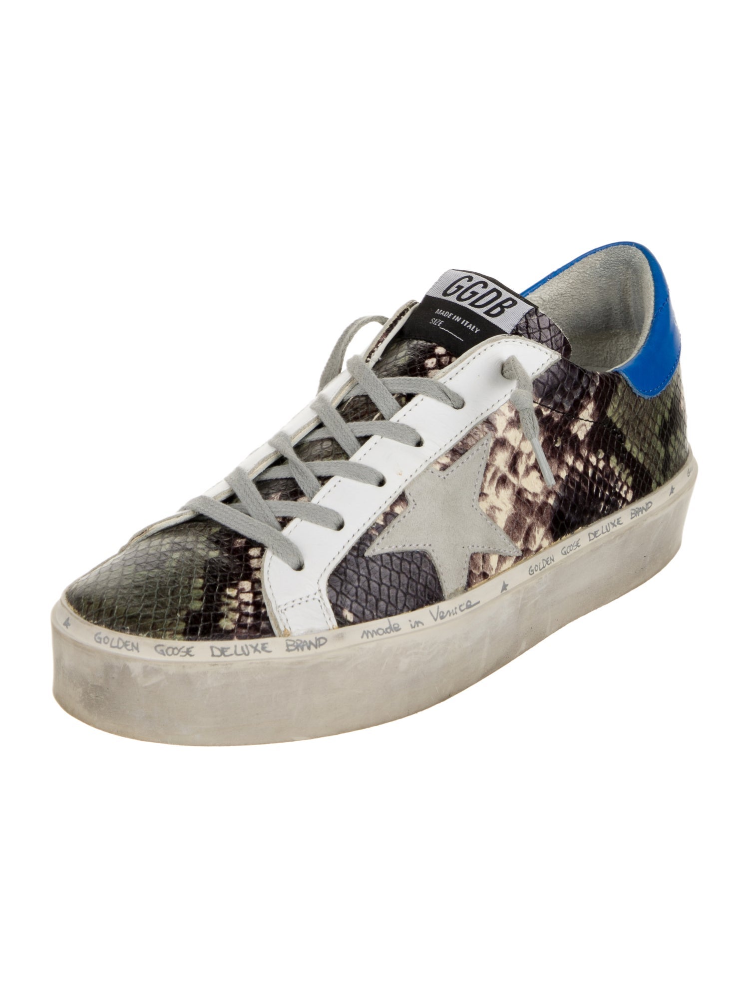 Golden Goose Leather Animal Print Sneakers