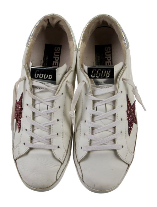 Golden Goose Leather Glitter Accents Sneakers