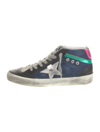 Golden Goose Denim Colorblock Pattern Sneakers