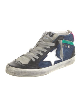 Golden Goose Denim Colorblock Pattern Sneakers