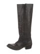 Golden Goose Leather Embroidered Accent Riding Boots