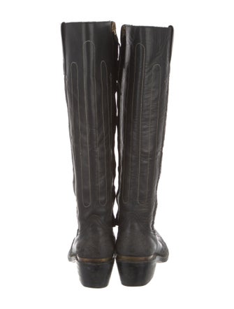 Golden Goose Leather Embroidered Accent Riding Boots