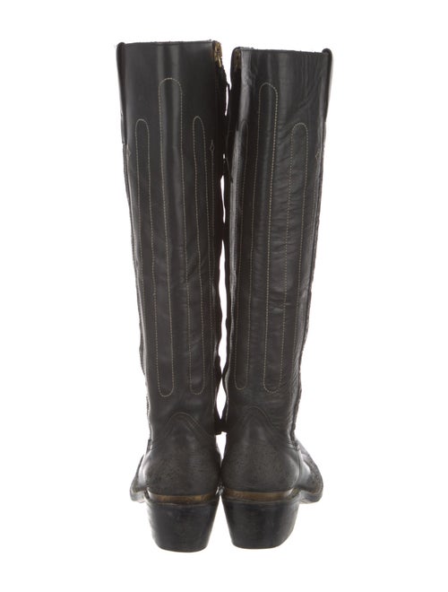 Golden Goose Leather Embroidered Accent Riding Boots