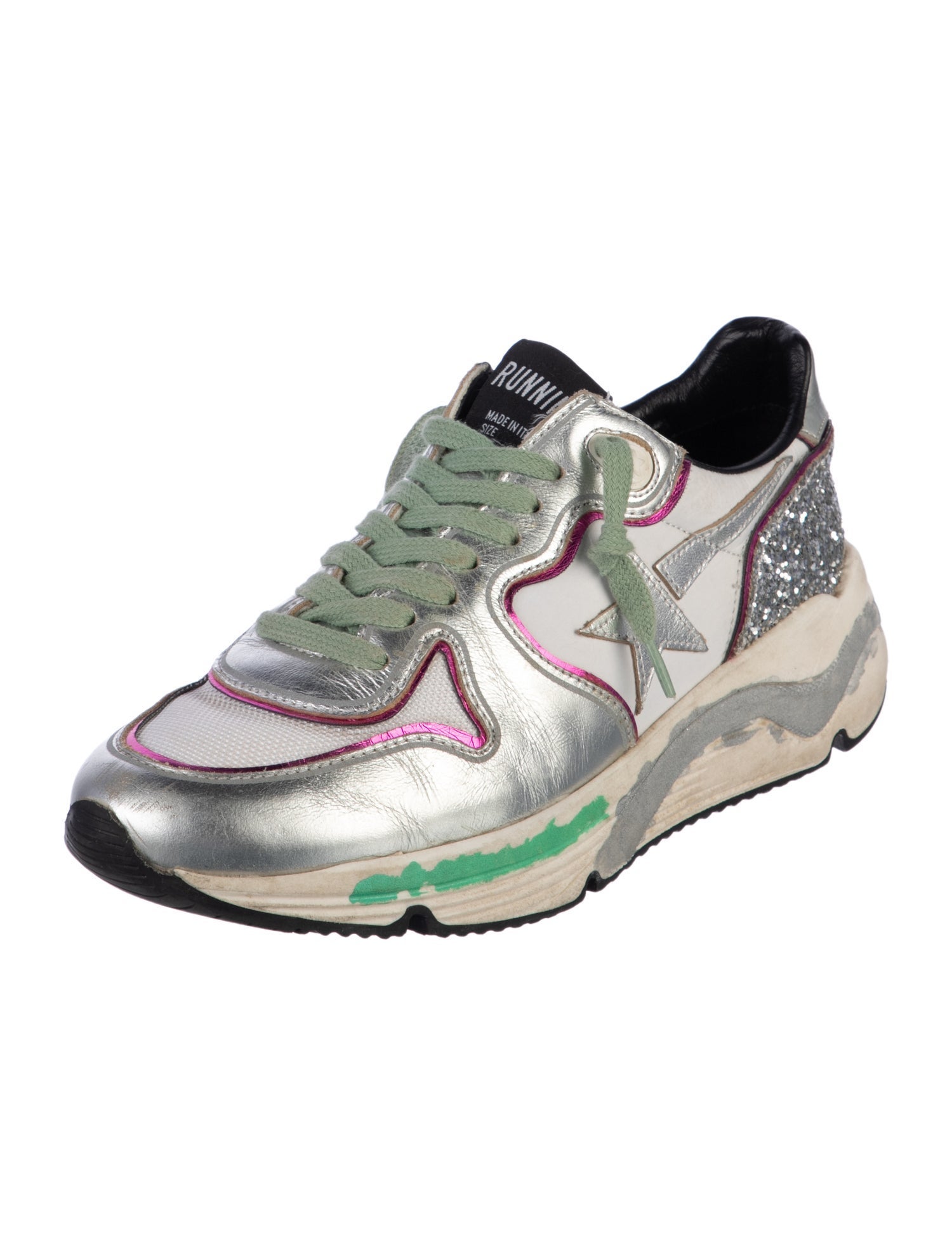 Golden Goose Leather Printed Sneakers