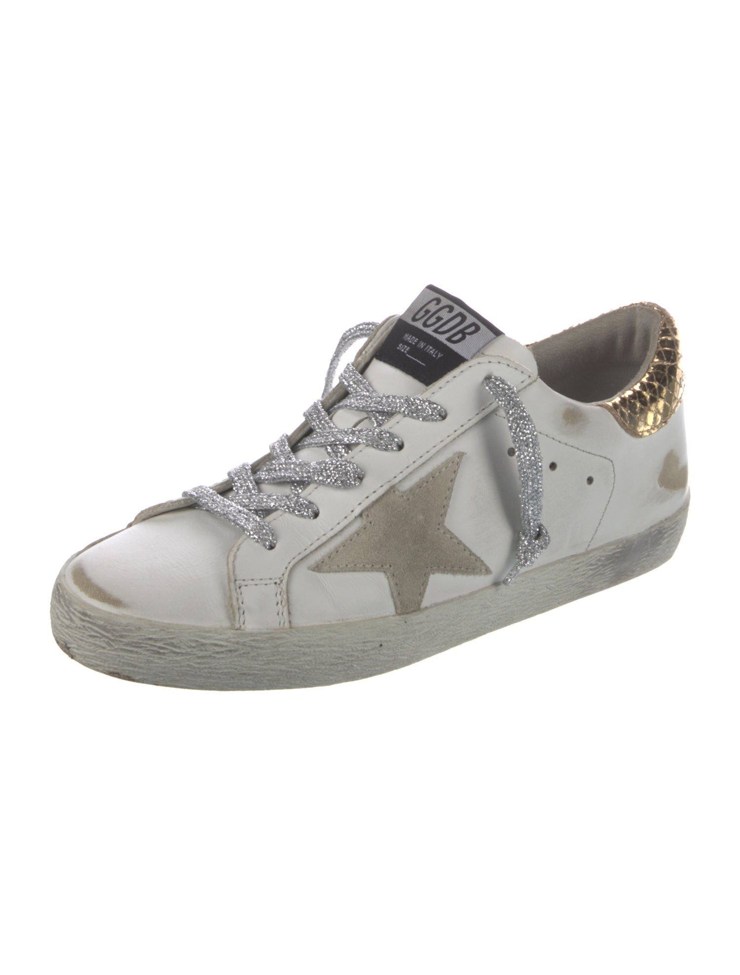 Golden Goose Leather Printed Sneakers