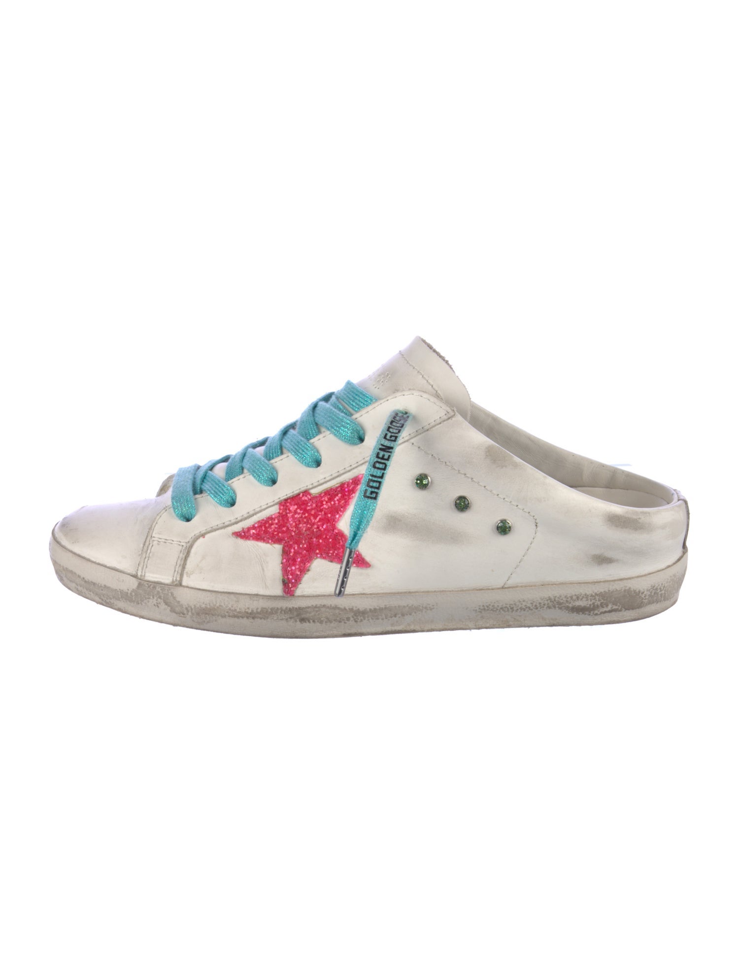 Golden Goose Leather Distressed Accents Sneakers