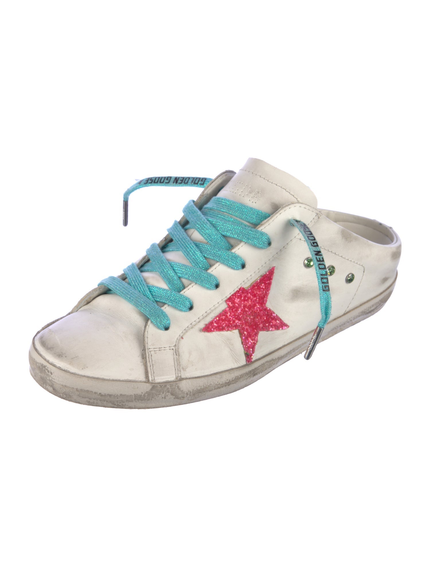 Golden Goose Leather Distressed Accents Sneakers