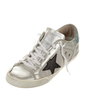 Golden Goose Leather Printed Sneakers