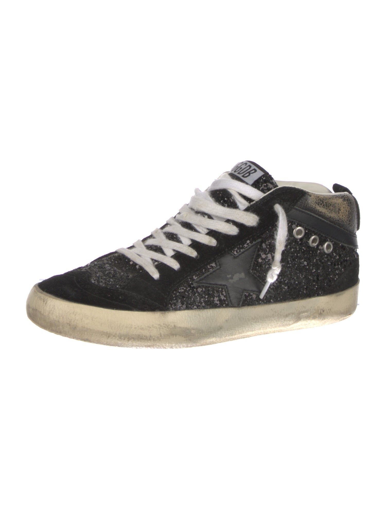 Golden Goose Glitter Distressed Accents Sneakers