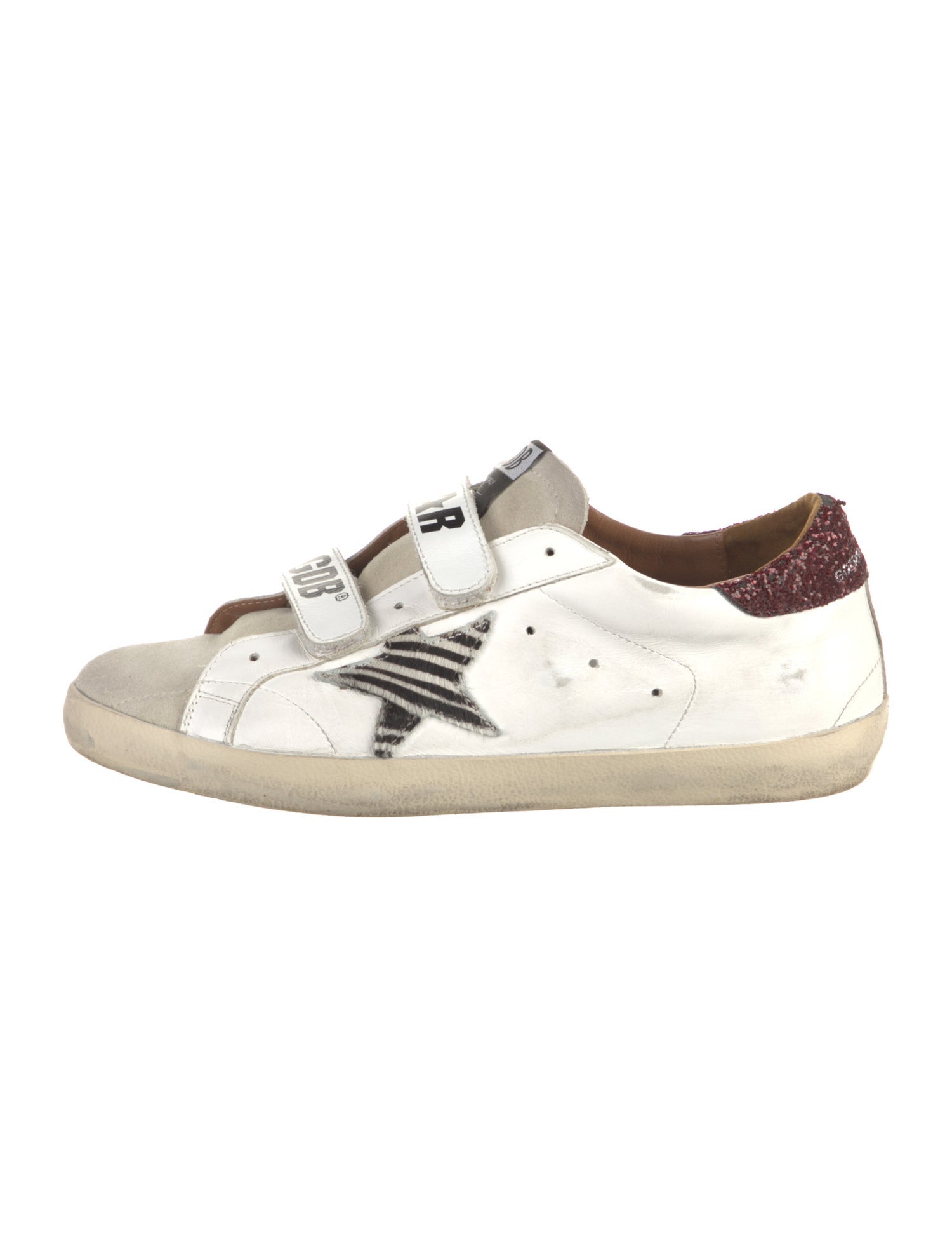 Golden Goose Leather Animal Print Sneakers