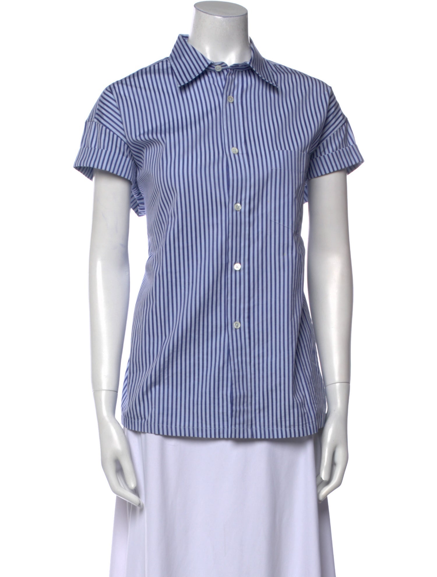 Golden Goose Striped Short Sleeve Button-Up Top