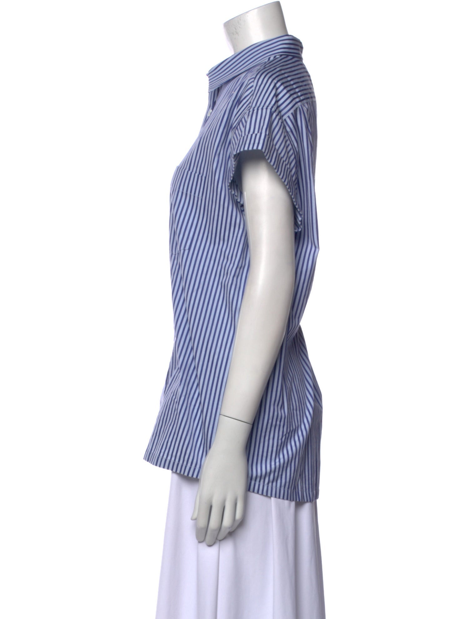 Golden Goose Striped Short Sleeve Button-Up Top