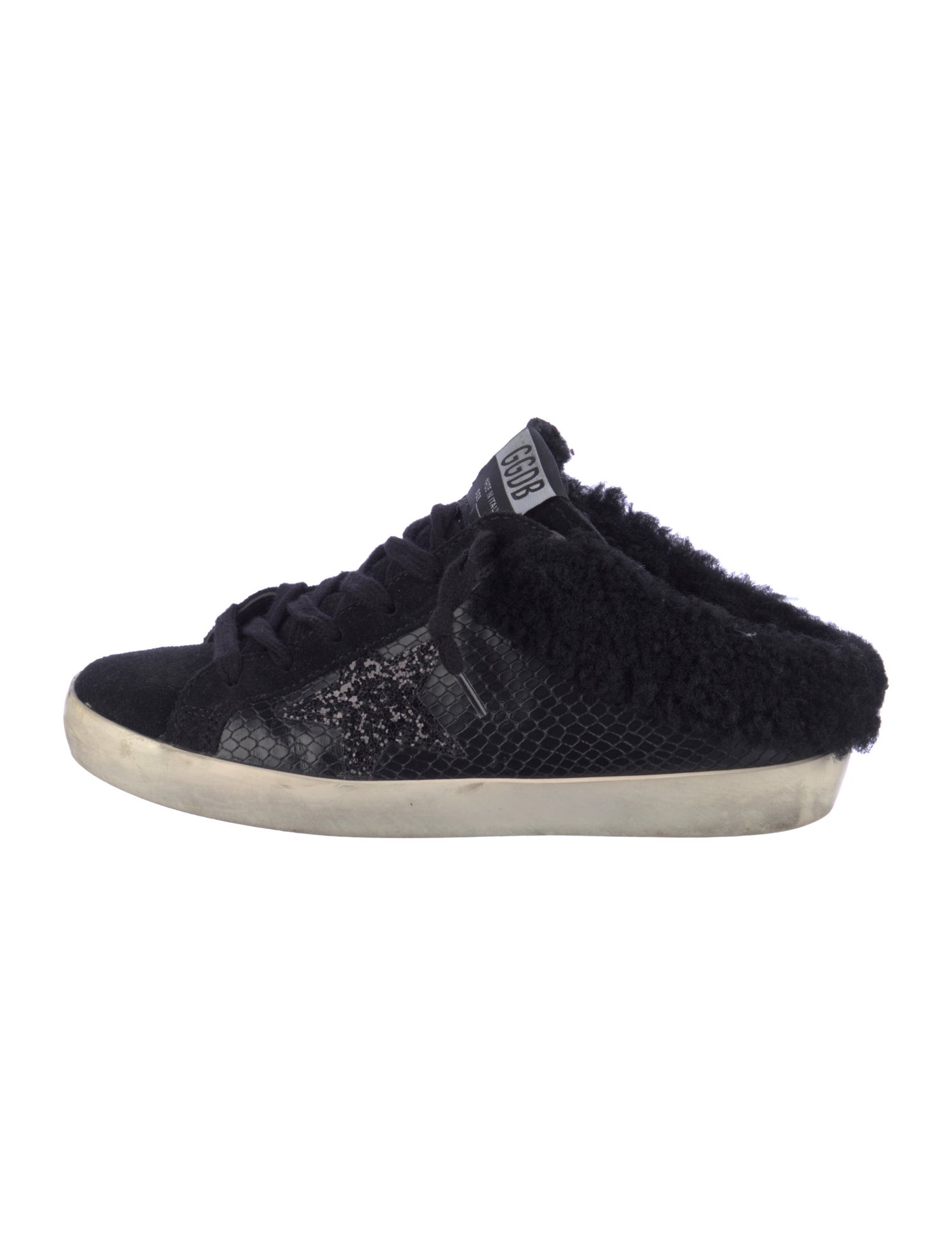 Golden Goose Leather Glitter Accents Sneakers