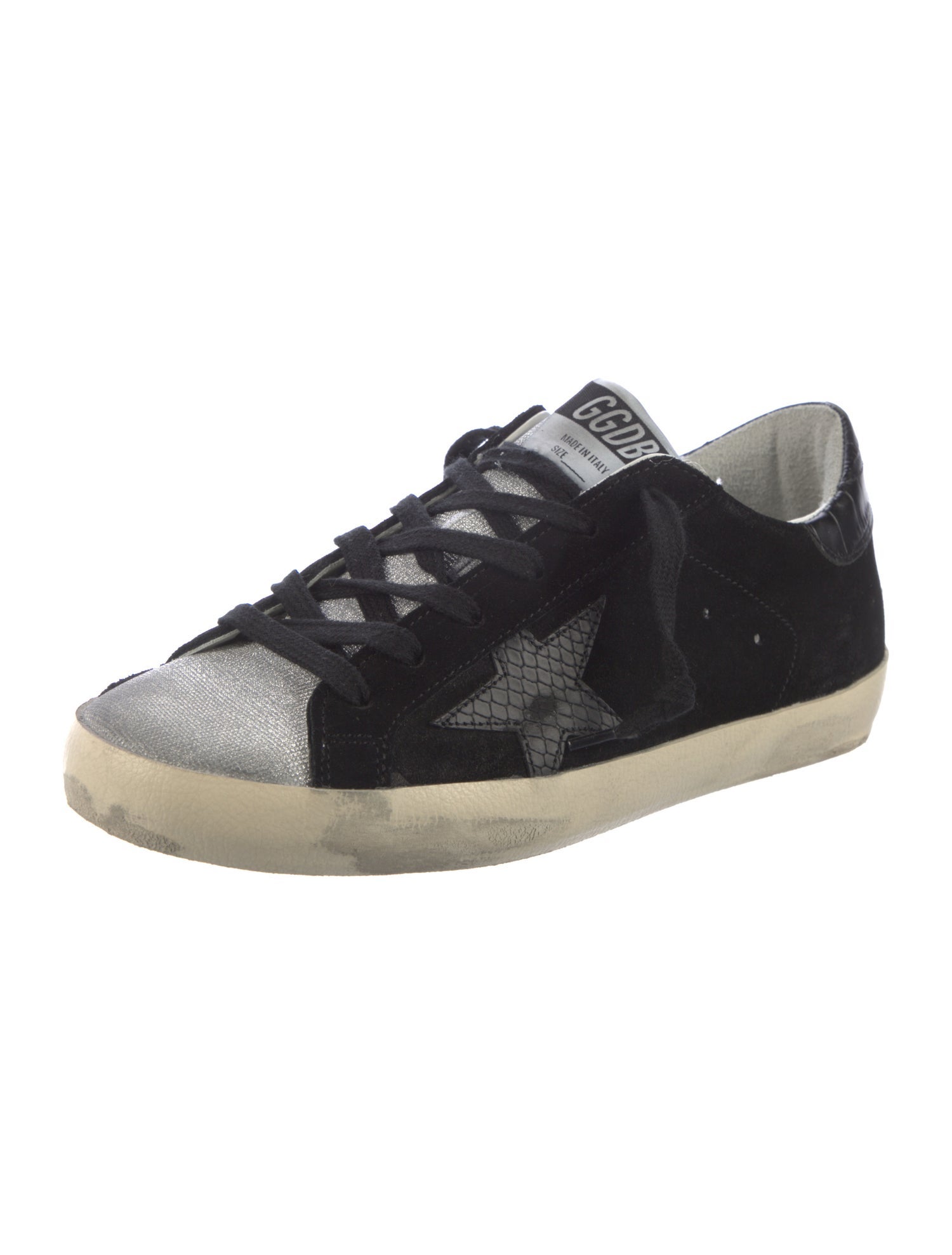 Golden Goose Suede Glitter Accents Sneakers