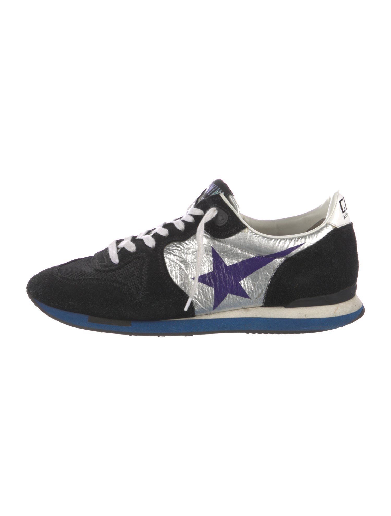 Golden Goose Suede Colorblock Pattern Sneakers
