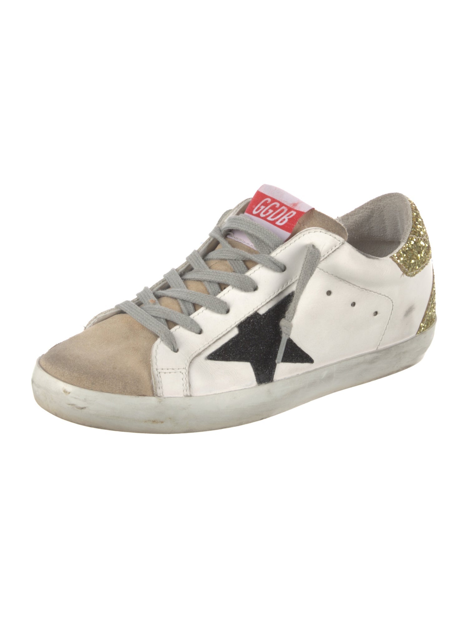Golden Goose Leather Glitter Accents Sneakers
