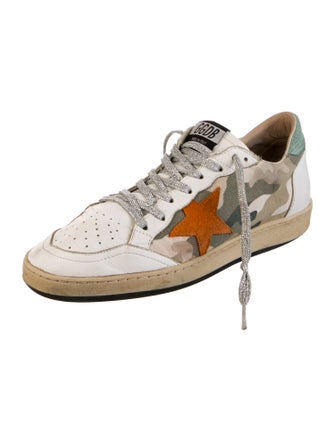 Golden Goose Leather Printed Sneakers