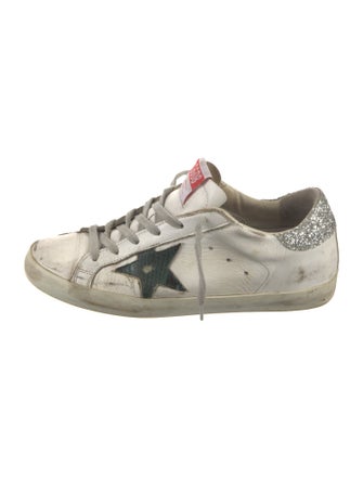 Golden Goose Leather Printed Sneakers