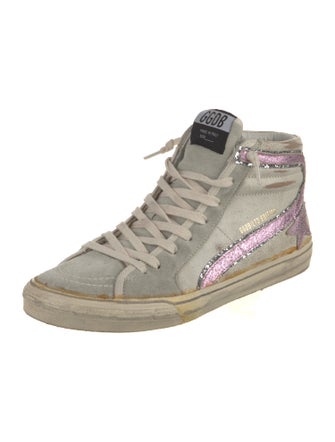 Golden Goose Suede Colorblock Pattern Sneakers