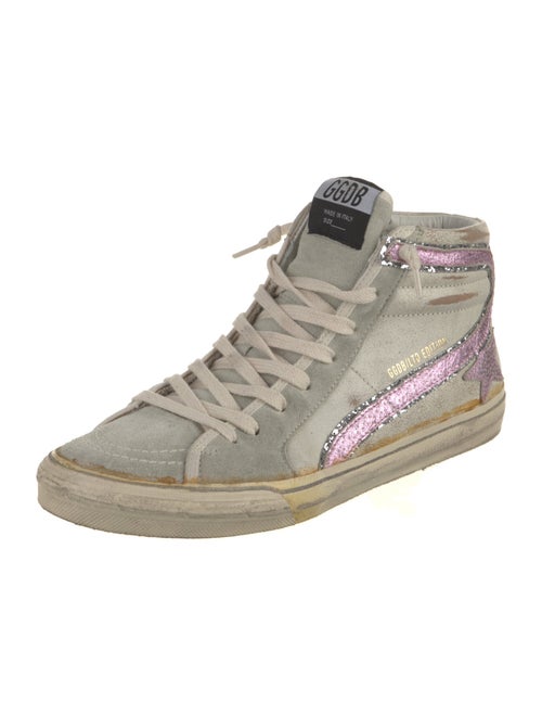 Golden Goose Suede Colorblock Pattern Sneakers