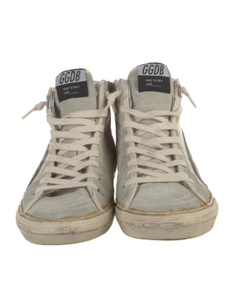 Golden Goose Suede Colorblock Pattern Sneakers