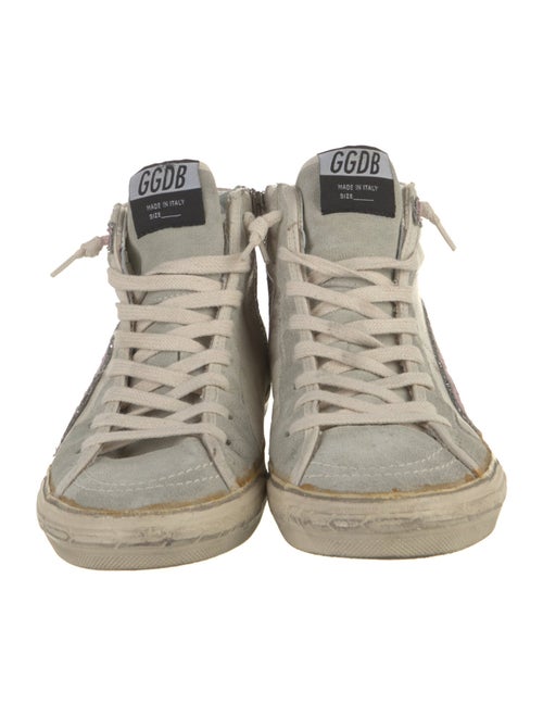 Golden Goose Suede Colorblock Pattern Sneakers