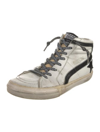 Golden Goose Leather Distressed Accents Sneakers