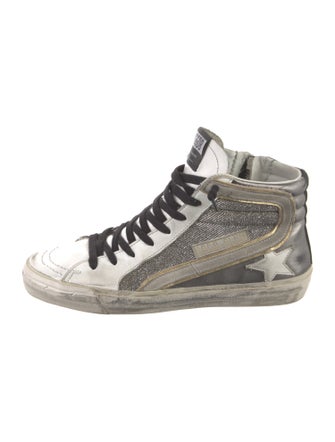 Golden Goose Leather Printed Sneakers