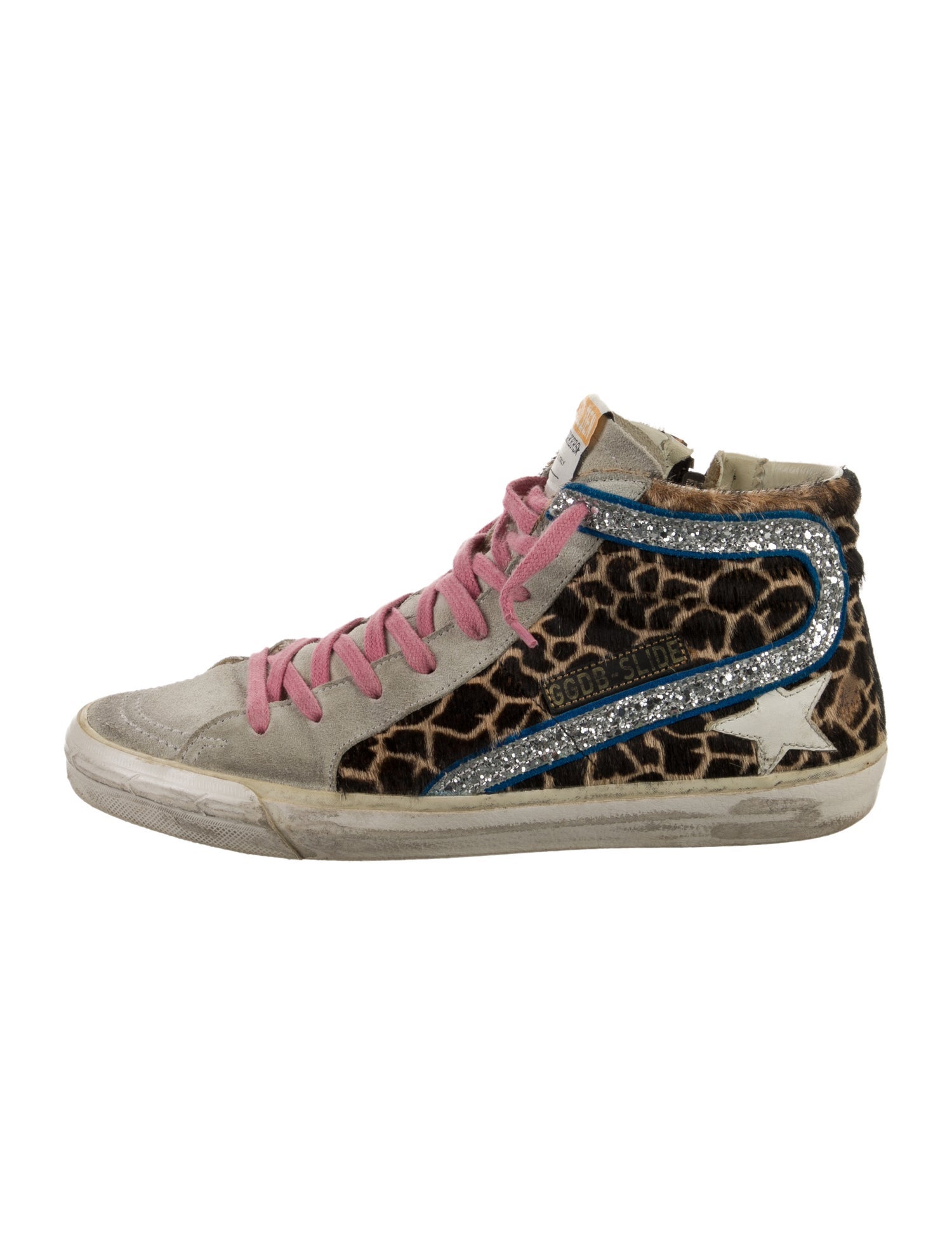 Golden Goose Ponyhair Animal Print Sneakers