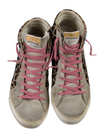 Golden Goose Ponyhair Animal Print Sneakers