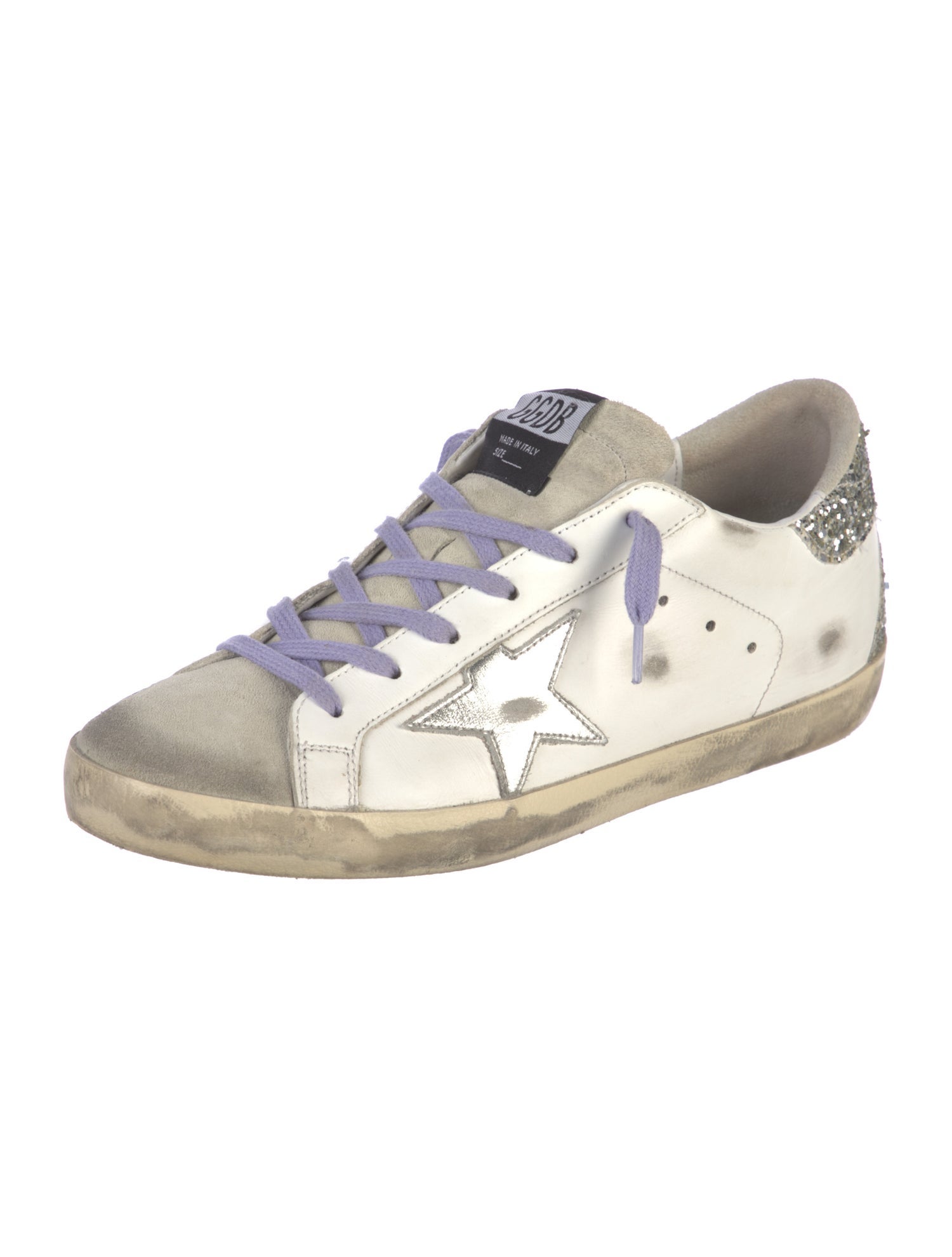 Golden Goose Leather Colorblock Pattern Sneakers
