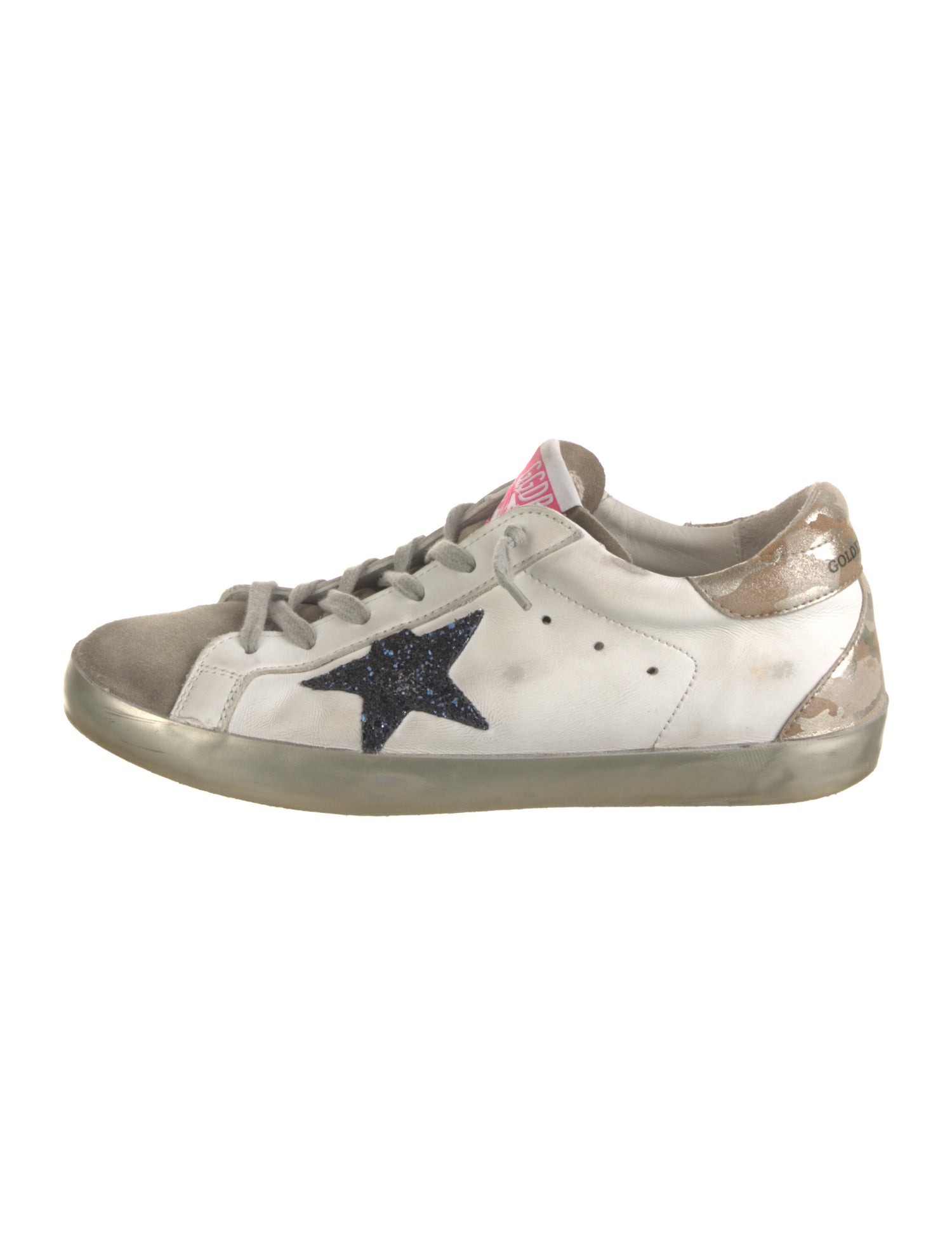 Golden Goose Leather Colorblock Pattern Sneakers