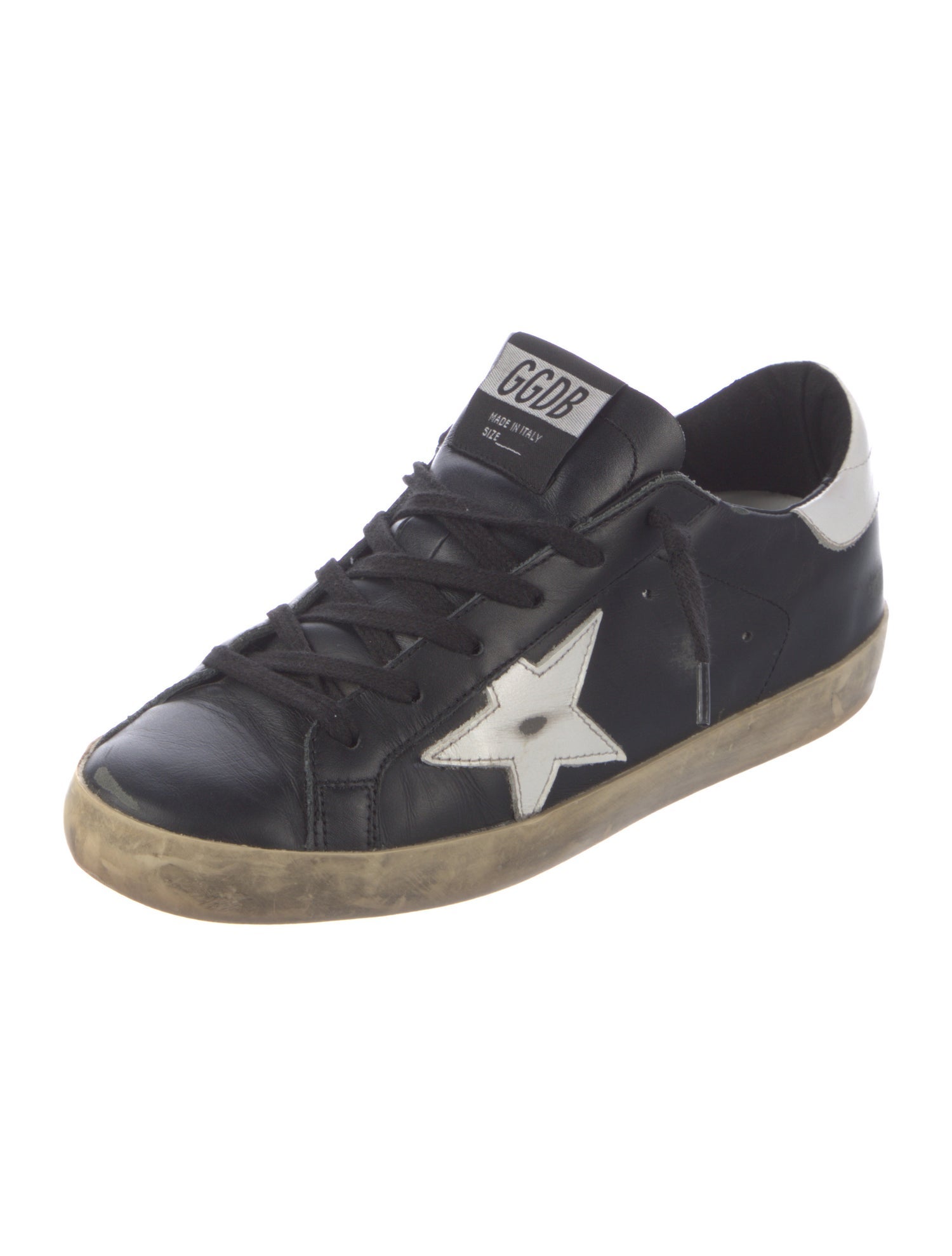 Golden Goose Leather Colorblock Pattern Sneakers